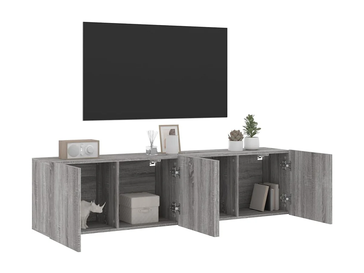 Meubles TV muraux 2 pcs sonoma gris 80x30x41 cm