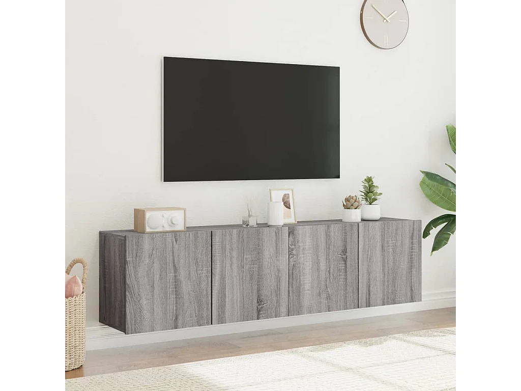 Tv-meubels 2 st wandgemonteerd 80x30x41 cm grijs sonoma eiken
