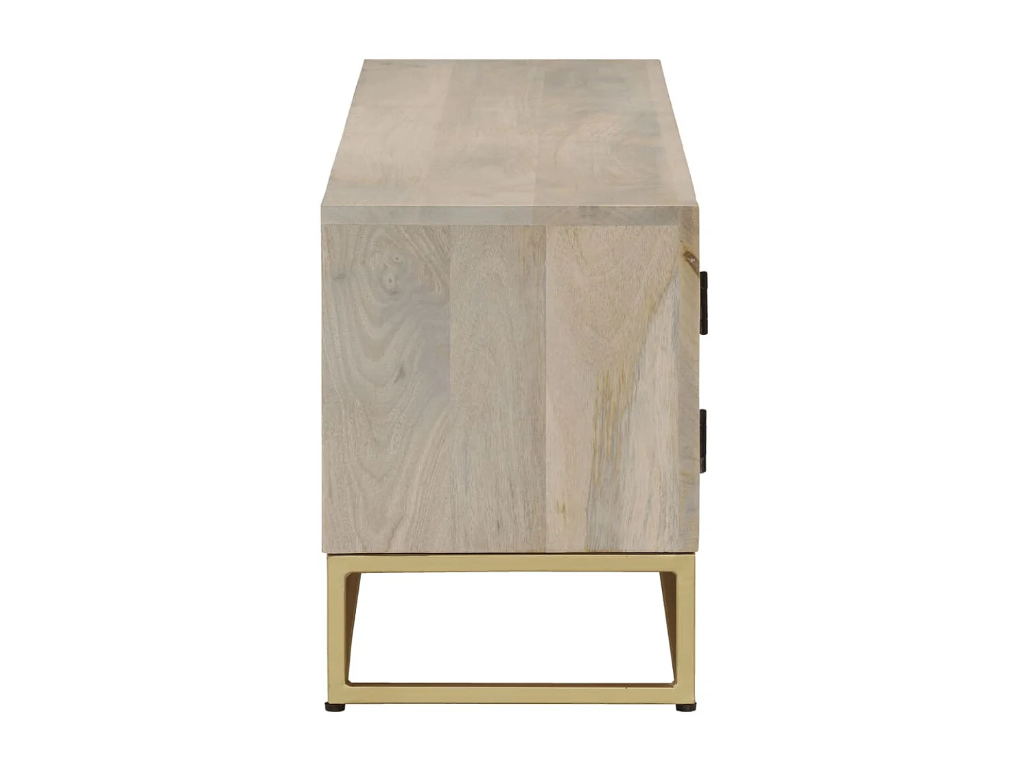 Meuble TV 110x30x40 cm bois de manguier massif blanchi