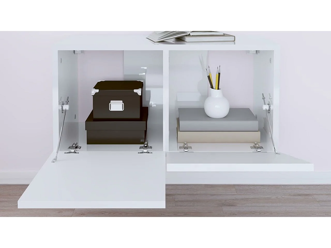 TV-Hängeschrank Hochglanz-Weiß 60x30x30 cm