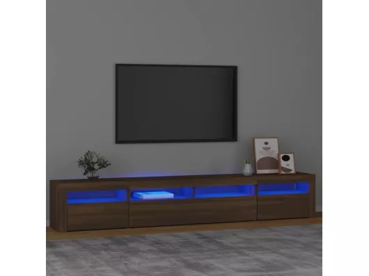 Kauf Unique TV-Schrank mit LED-Leuchten Braun Eichen-Optik 240x35x40 cm