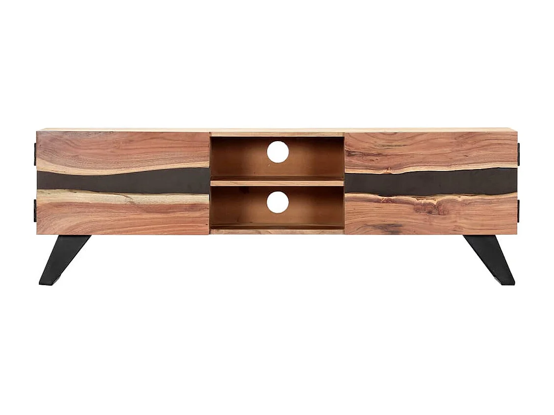 Mueble de TV madera maciza de acacia 140x30x45 cm