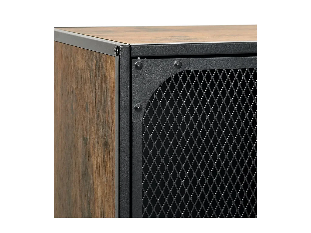 Meuble TV Marron rustique 105x36x47 cm Métal et MDF