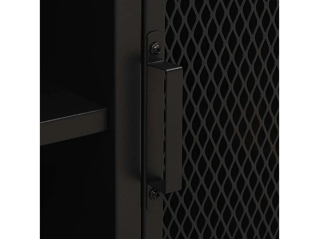 Rustykalna brązowa szafka RTV 105x36x47 cm Metal i MDF z Przechowywaniem i Stylem Przemysłowym