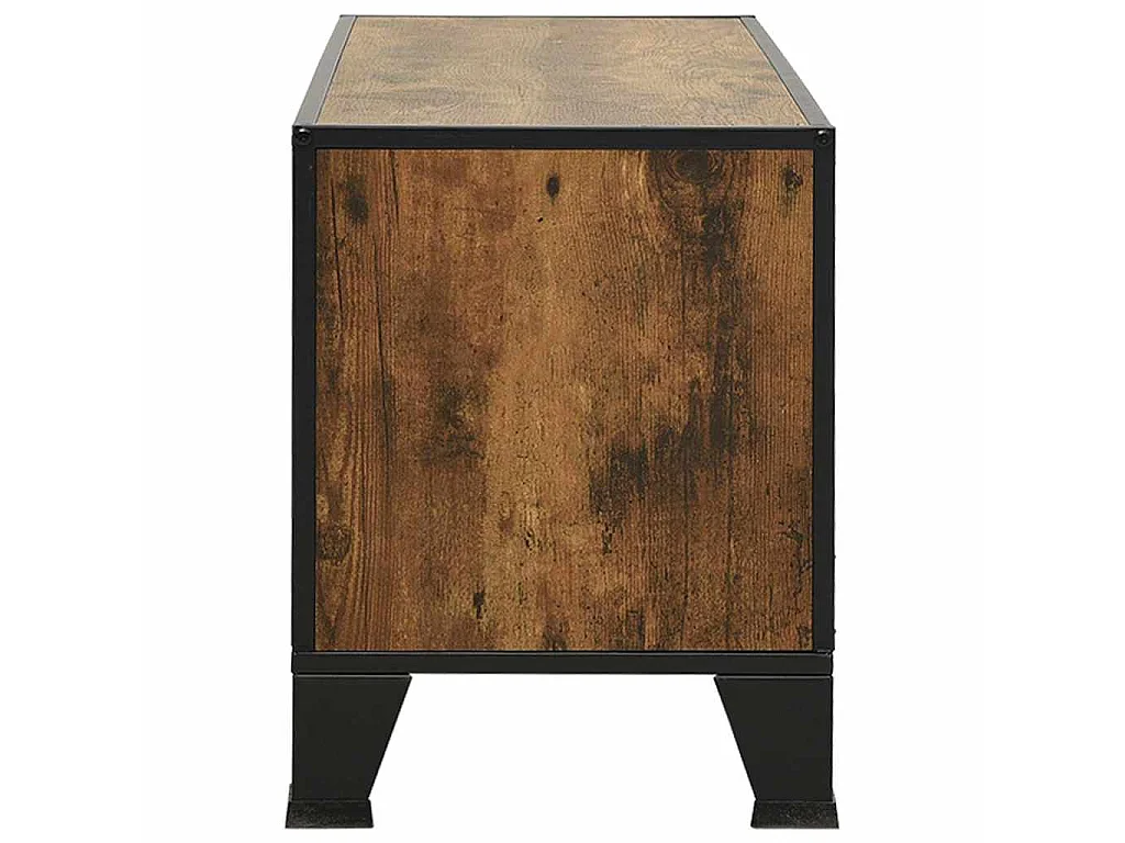 Meuble TV Marron rustique 105x36x47 cm Métal et MDF