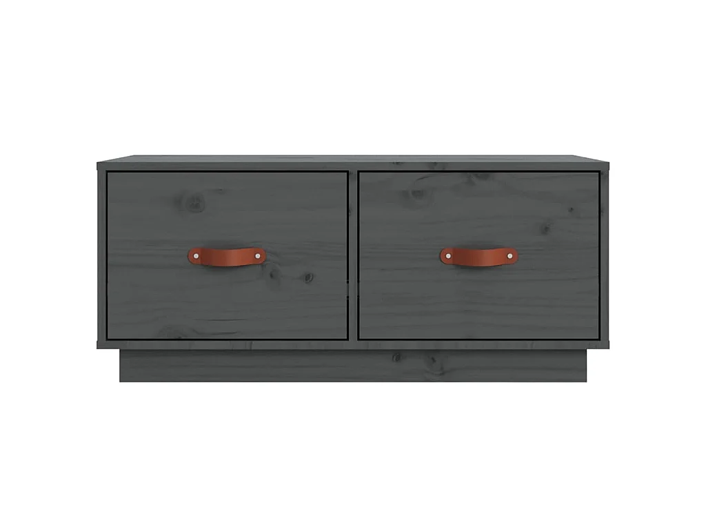 Mobile Porta TV Grigio 80x34x35 cm in Legno Massello di Pino