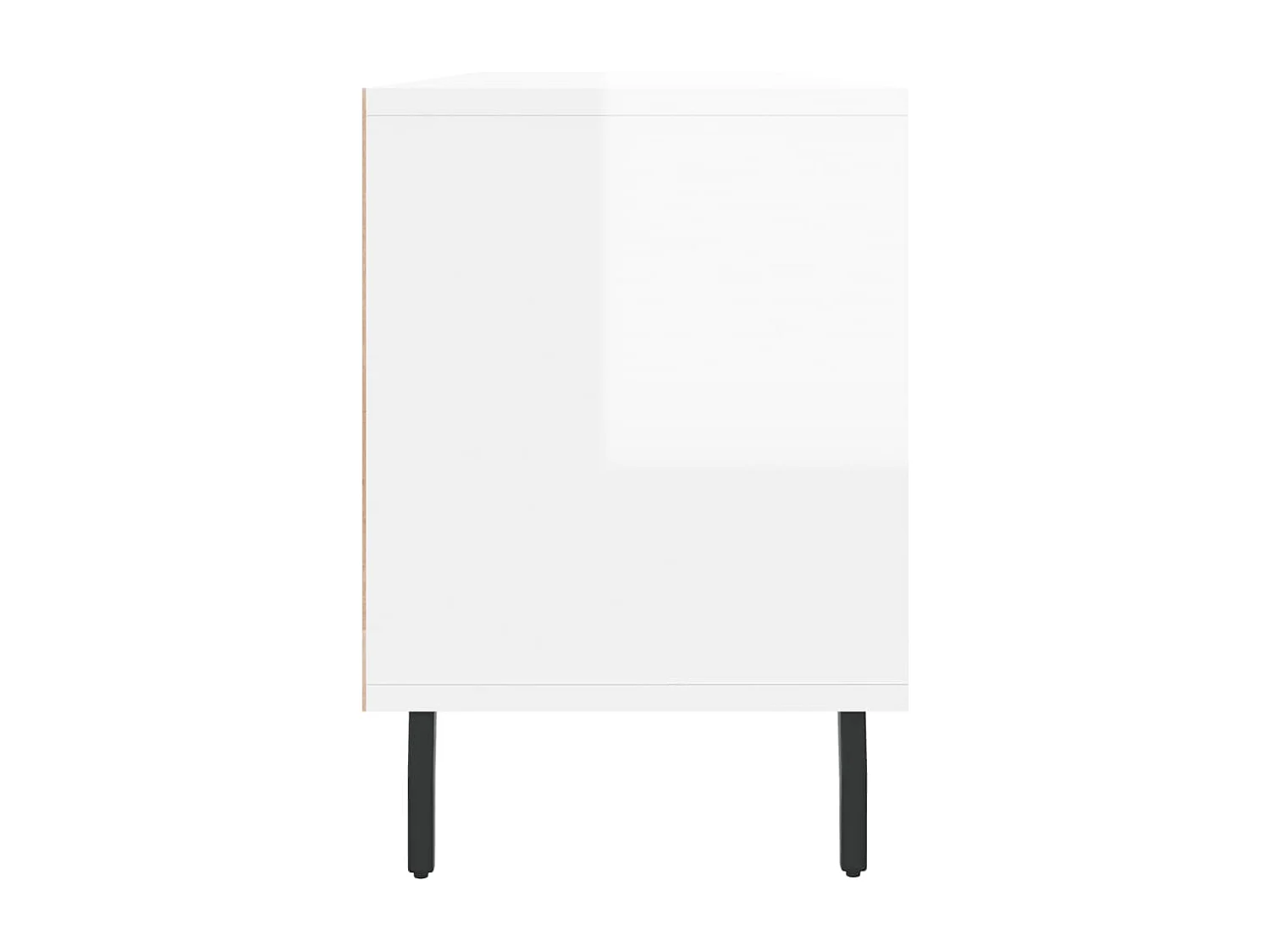 Meuble TV blanc brillant 150x30x44,5 cm bois d'ingénierie