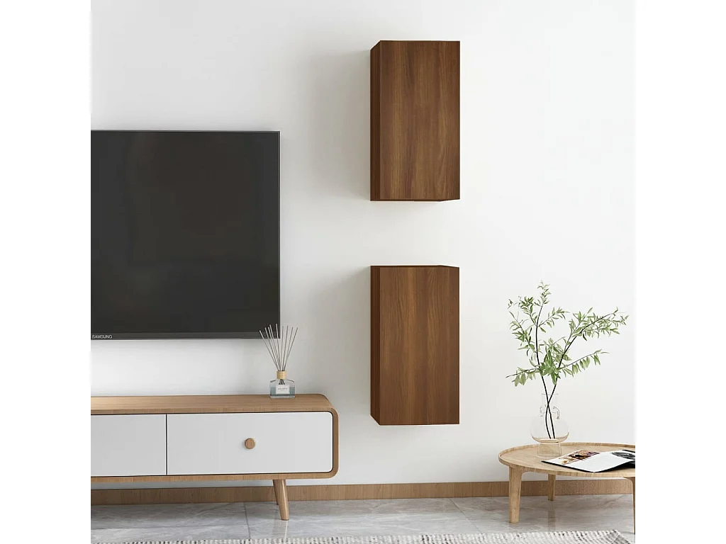 Meubles TV 2 pcs Chêne marron 30,5x30x60 cm Bois d'ingénierie
