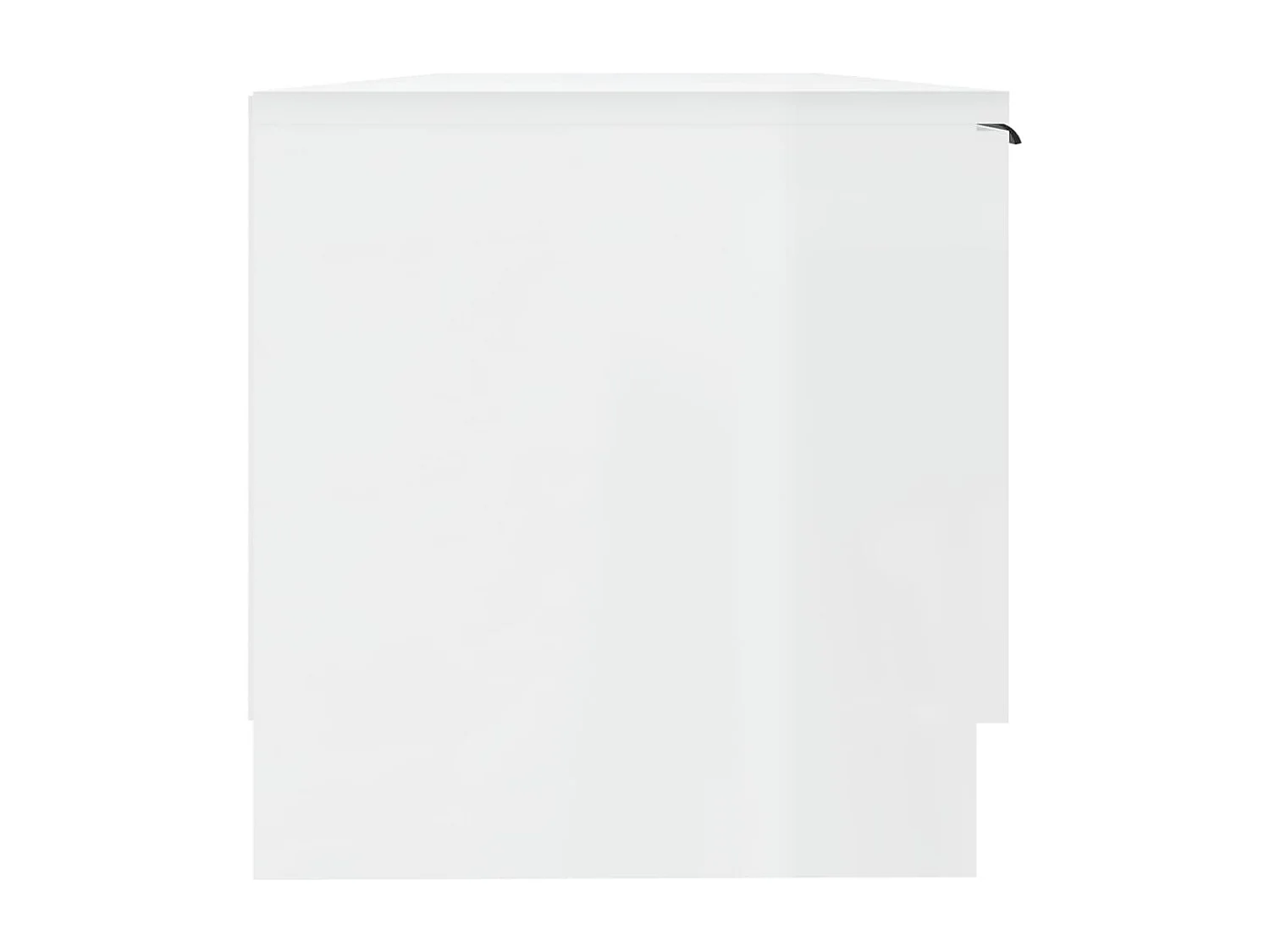 Mueble de TV madera contrachapada blanco brillo 102x35x36,5 cm