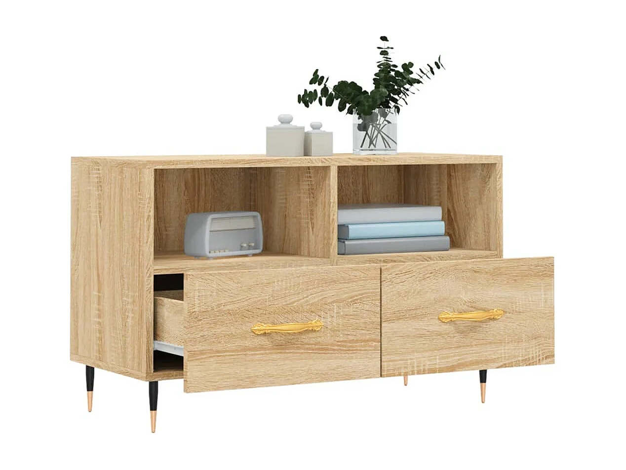Meuble TV Chêne sonoma 80x36x50 cm Bois d'ingénierie