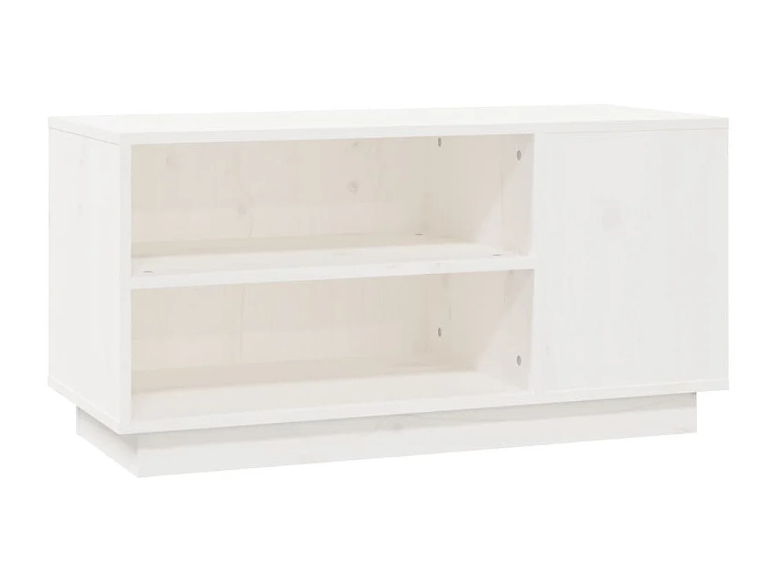 Móvel de TV 80x35x40,5 cm madeira de pinho maciça branco