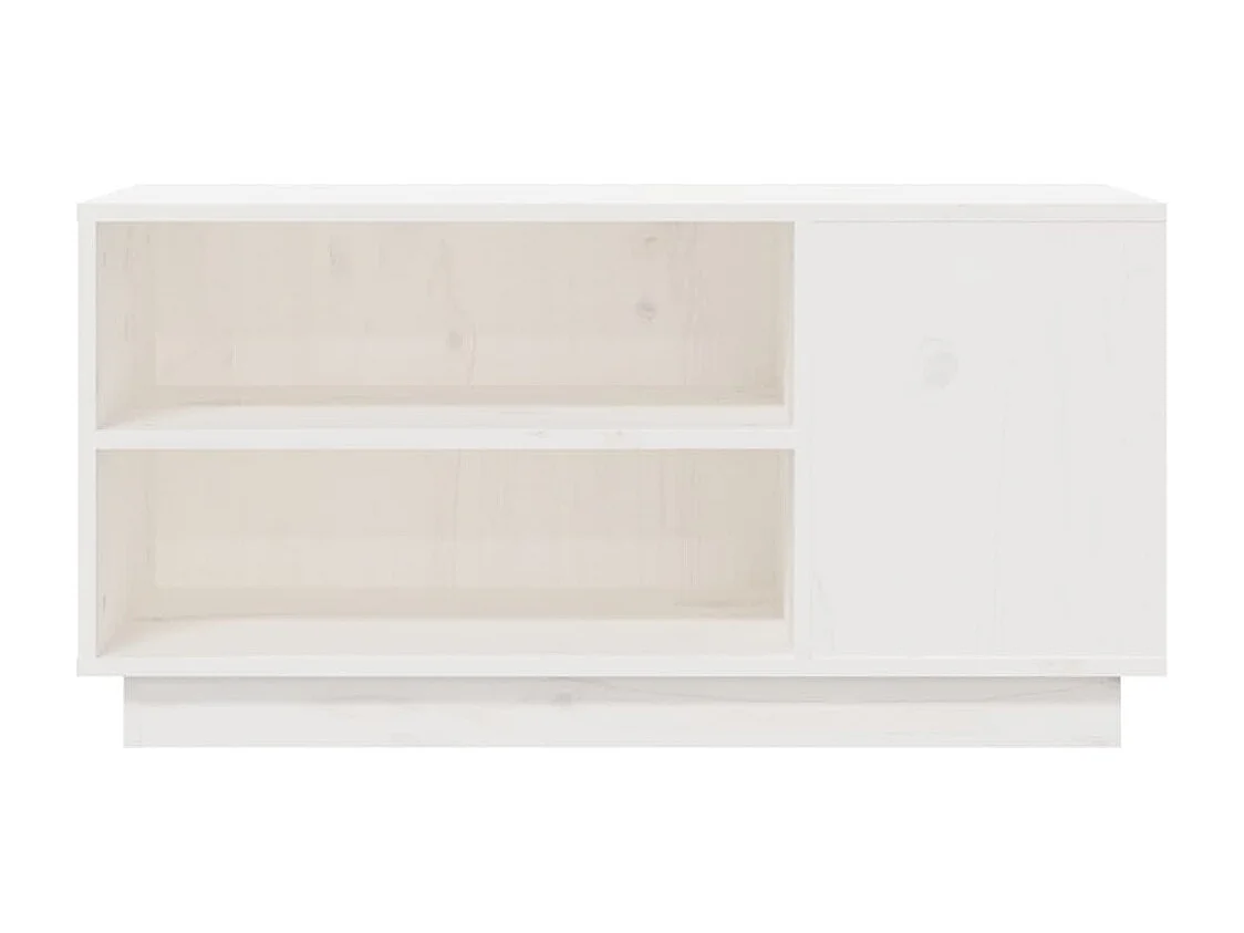 Móvel de TV 80x35x40,5 cm madeira de pinho maciça branco