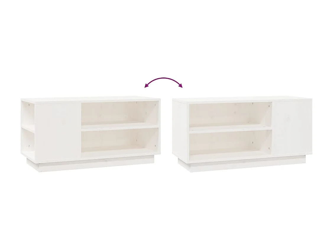 Móvel de TV 80x35x40,5 cm madeira de pinho maciça branco