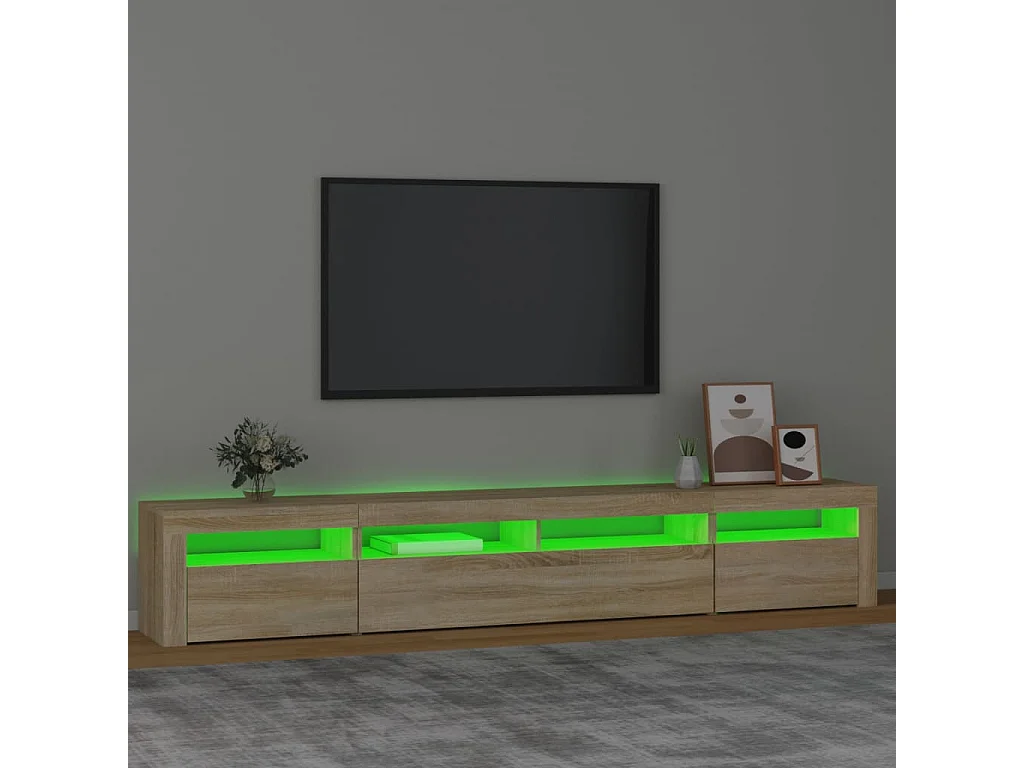 TV-Schrank mit LED-Leuchten Sonoma-Eiche 240x35x40 cm
