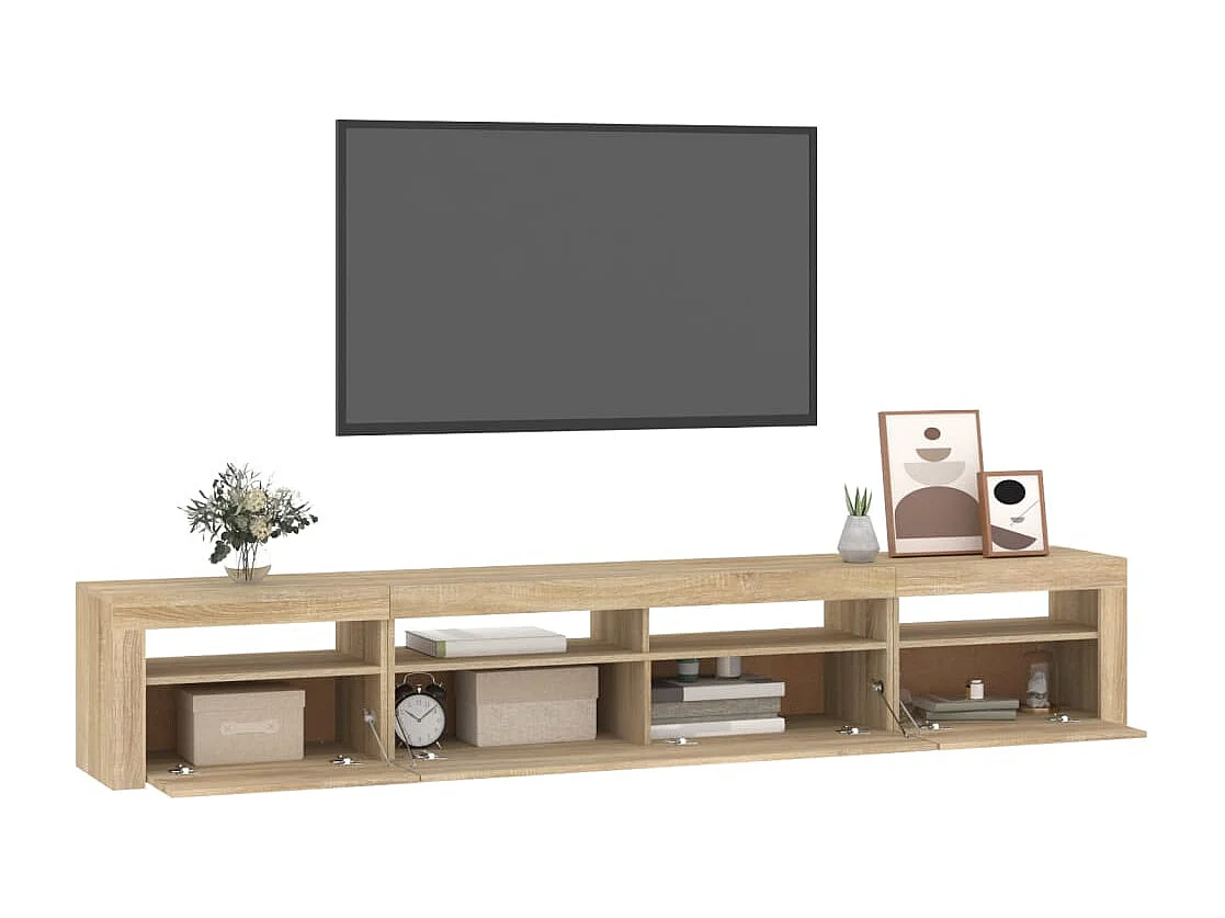 TV-Schrank mit LED-Leuchten Sonoma-Eiche 240x35x40 cm
