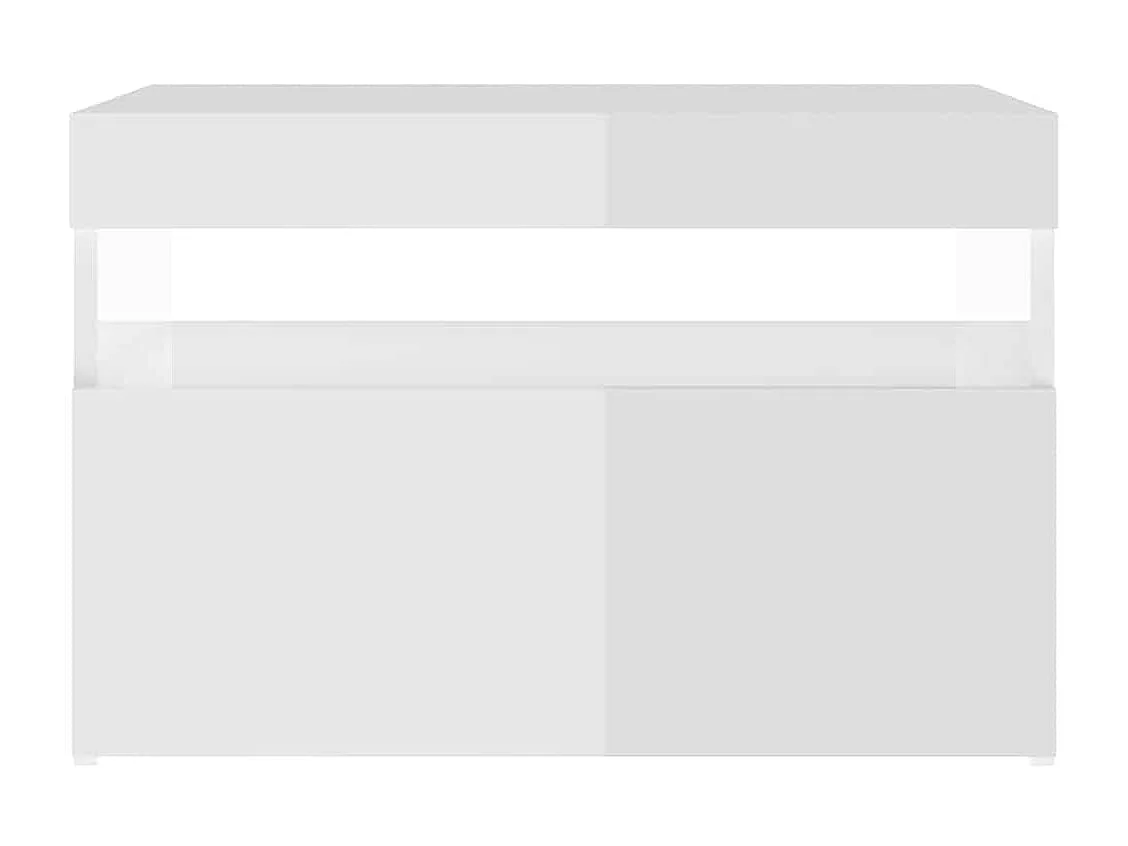 Meuble TV avec lumières LED blanc brillant 60x35x40 cm