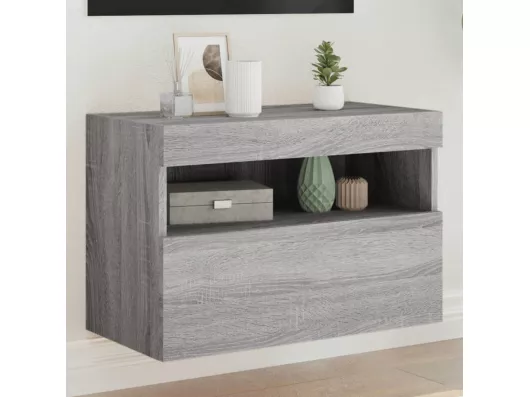 Kauf Unique TV-Wandschrank mit LED-Leuchten Grau Sonoma 60x30x40 cm