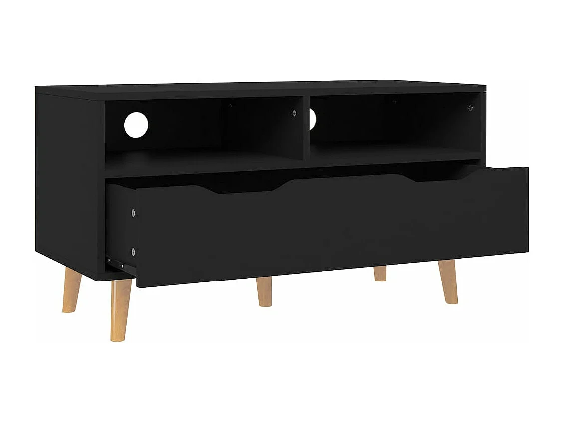 Tv-meubel 90x40x48,5 cm bewerkt hout zwart