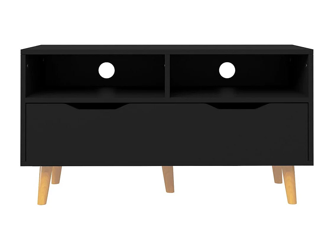 Tv-meubel 90x40x48,5 cm bewerkt hout zwart