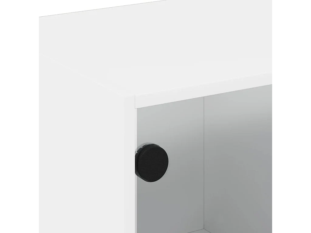 Mobile Porta TV con Ante in Vetro Bianco 102x37x42 cm