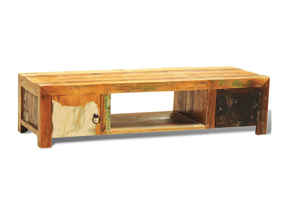 Móvel de TV vintage com 2 portas madeira reciclada