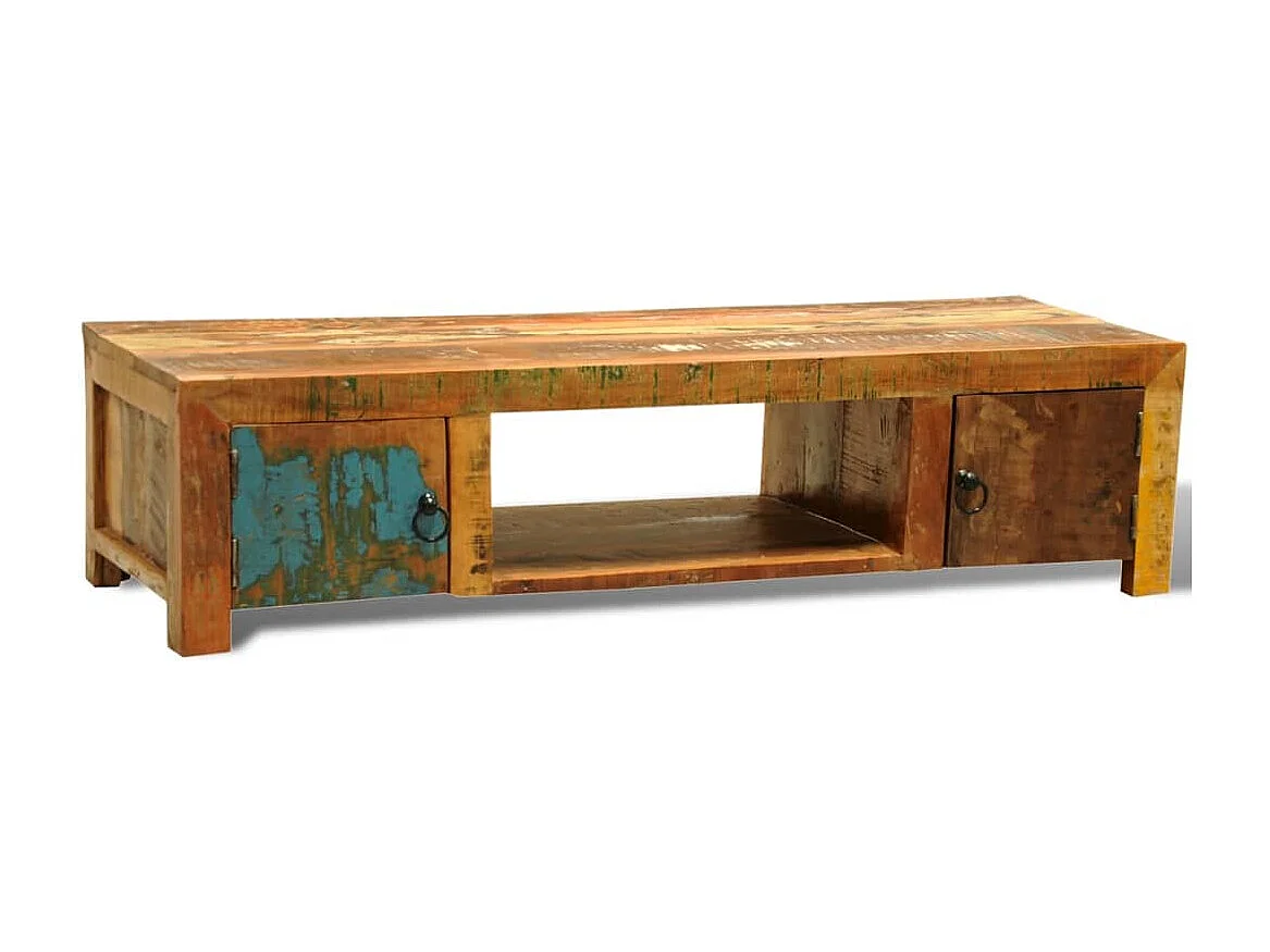 Móvel de TV vintage com 2 portas madeira reciclada