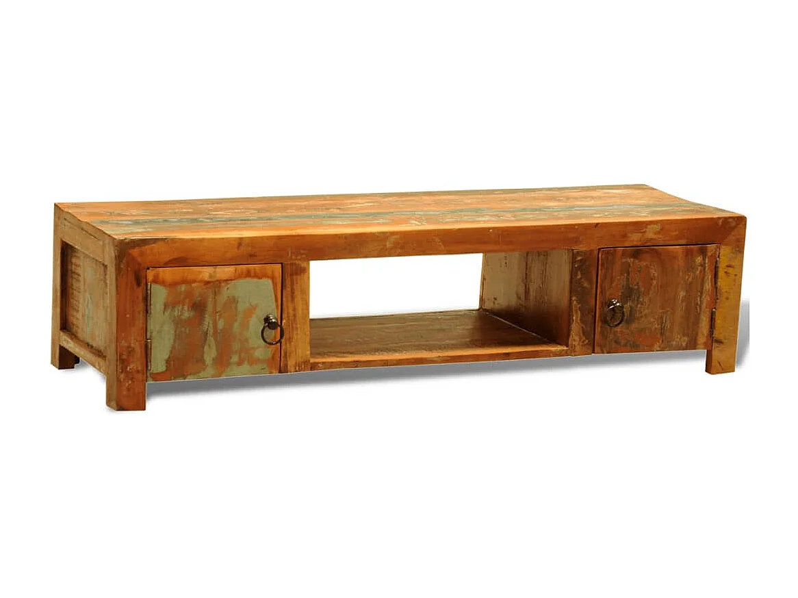 Móvel de TV vintage com 2 portas madeira reciclada