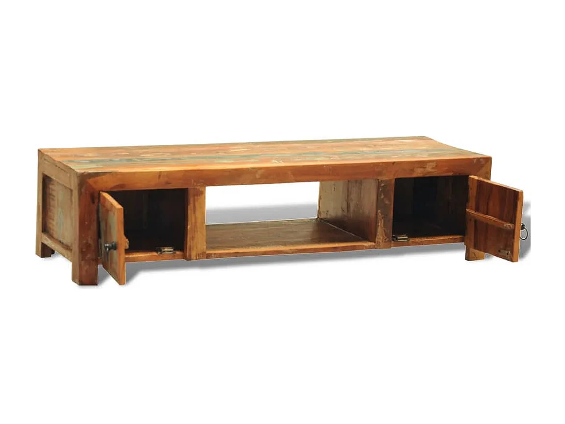 Móvel de TV vintage com 2 portas madeira reciclada