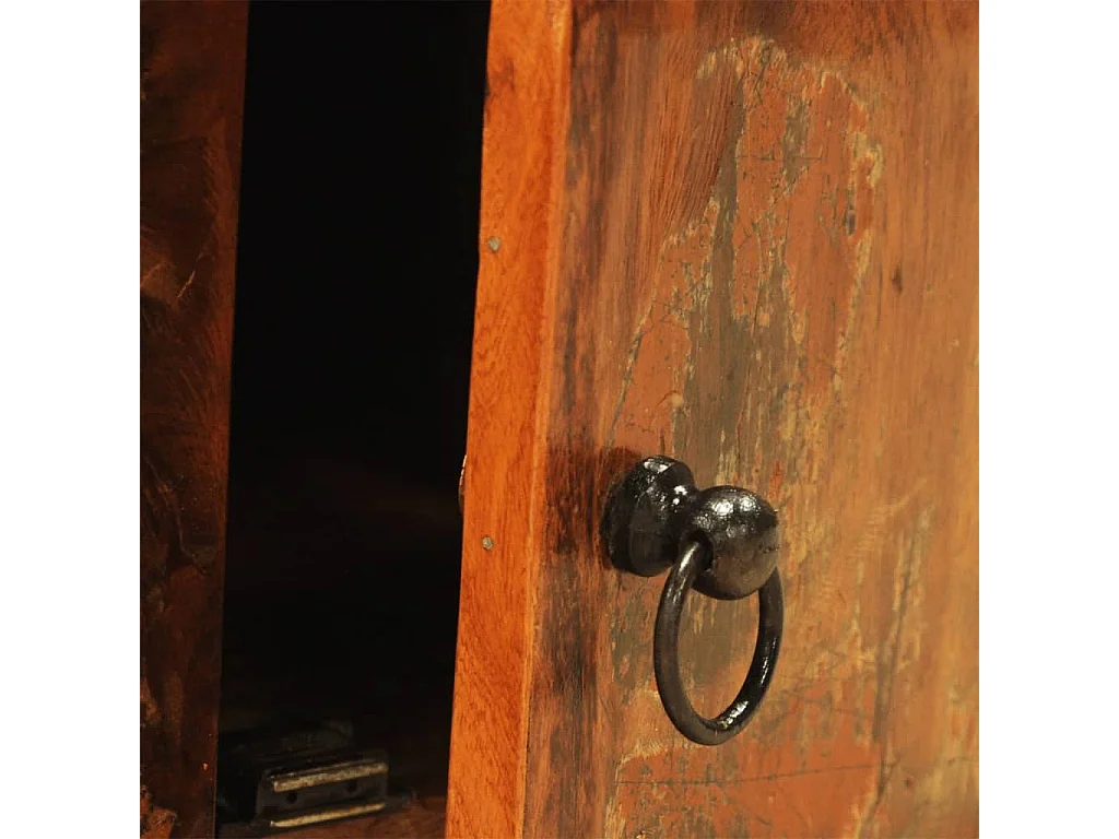 Móvel de TV vintage com 2 portas madeira reciclada