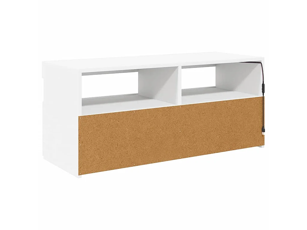 Meuble TV avec lumières LED blanc 90x35x40 cm