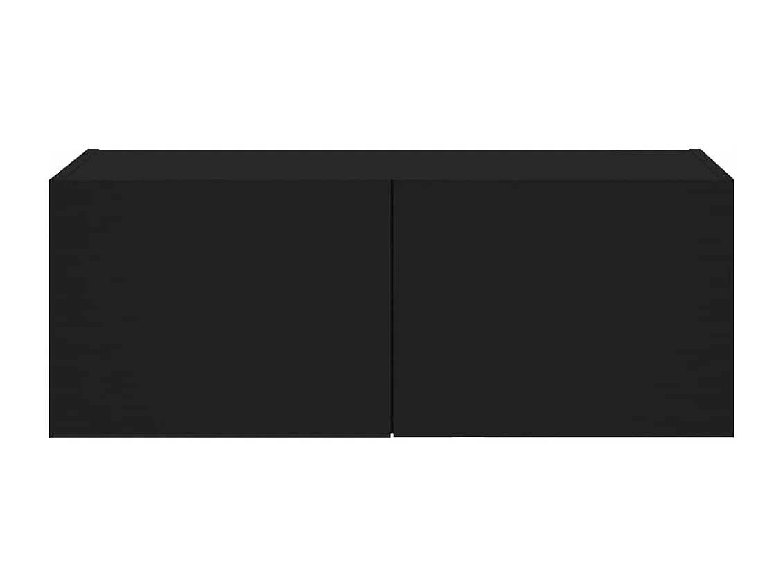 TV-Wandschrank mit LED-Leuchten Schwarz 80x35x31 cm