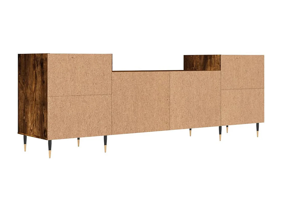 Meuble TV Chêne fumé 160x35x55 cm Bois d'ingénierie