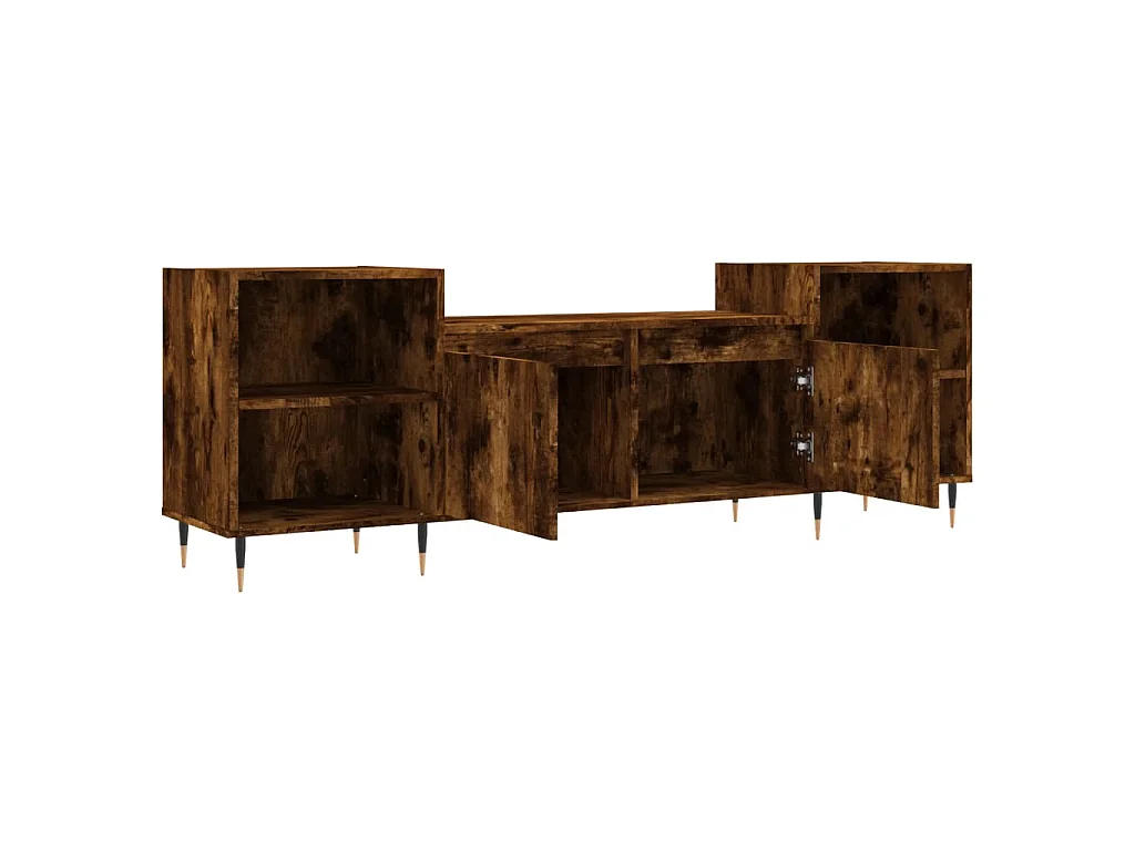 Mueble para TV madera contrachapada roble ahumado 160x35x55 cm