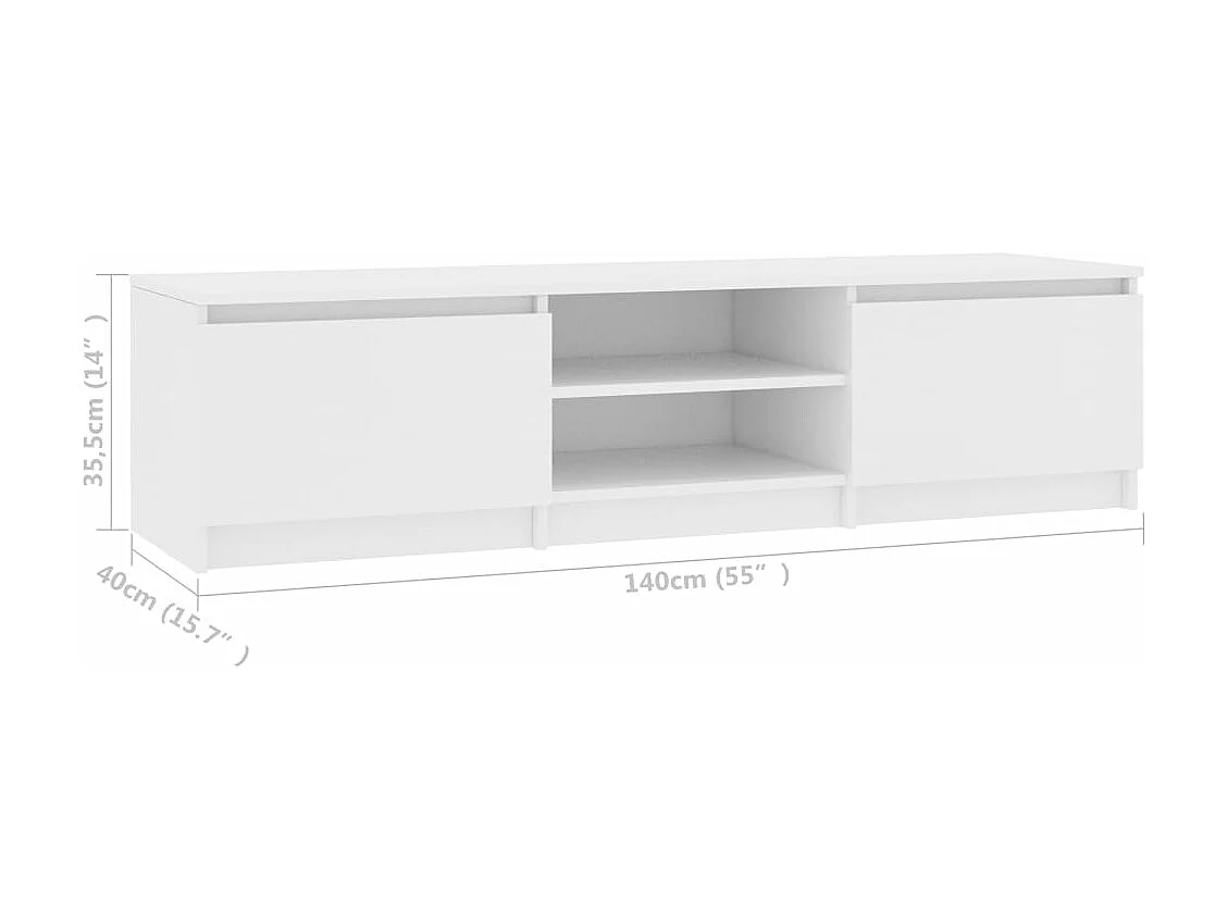 Mueble para TV madera contrachapada blanco 140x40x35,5 cm
