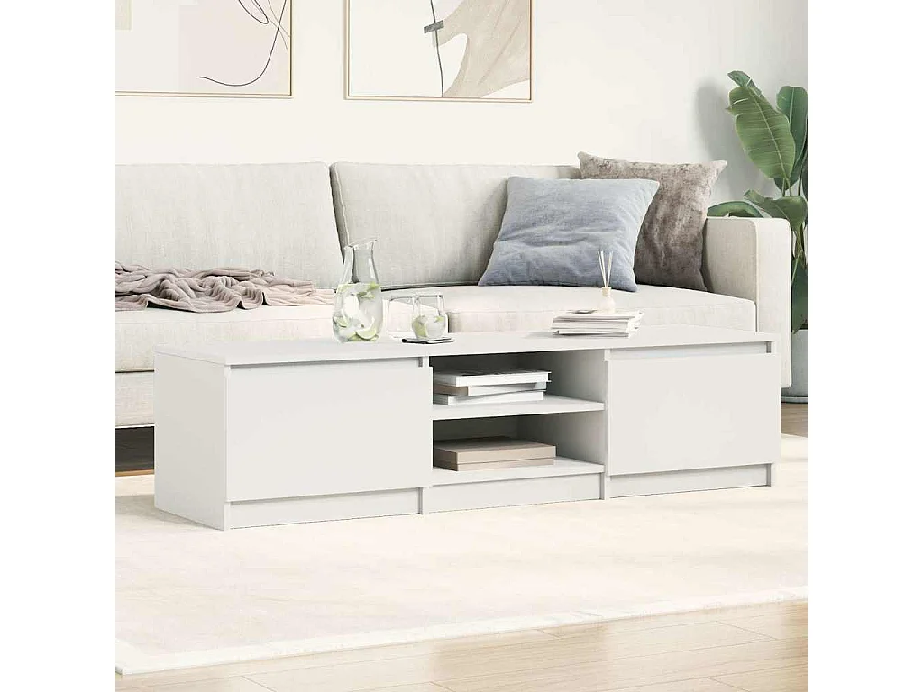 TV-Schrank Weiß 140×40×35,5 cm Holzwerkstoff