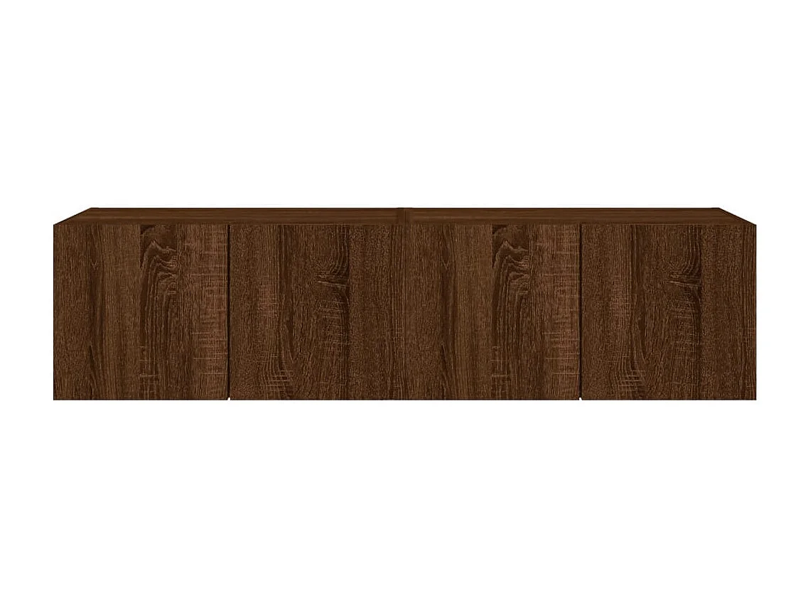 Meubles TV muraux lumières LED 2 pcs chêne marron 60x35x31 cm