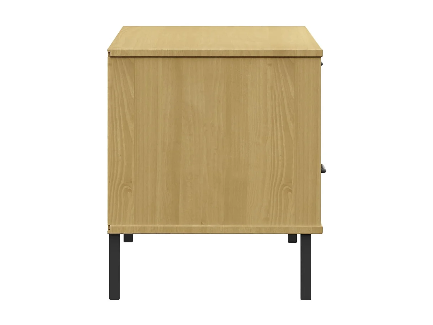 TV-Schrank OSLO mit Metallbeinen Braun Massivholz Kiefer