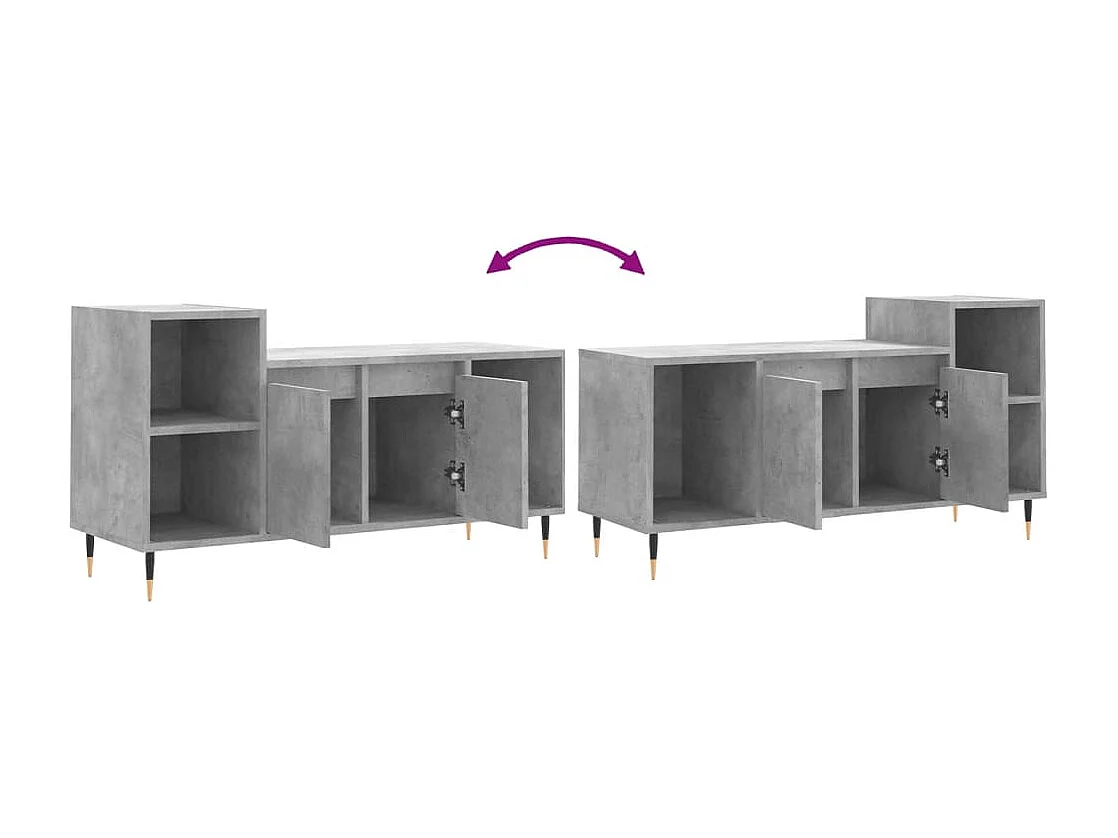 Meuble TV Gris béton 100x35x55 cm Bois d'ingénierie