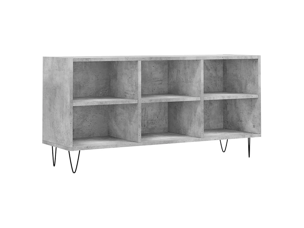Meuble TV gris béton 103,5x30x50 cm bois d'ingénierie