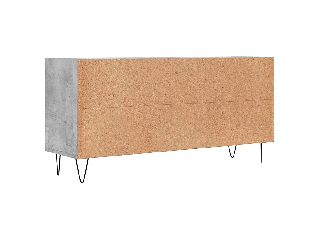 Meuble TV gris béton 103,5x30x50 cm bois d'ingénierie