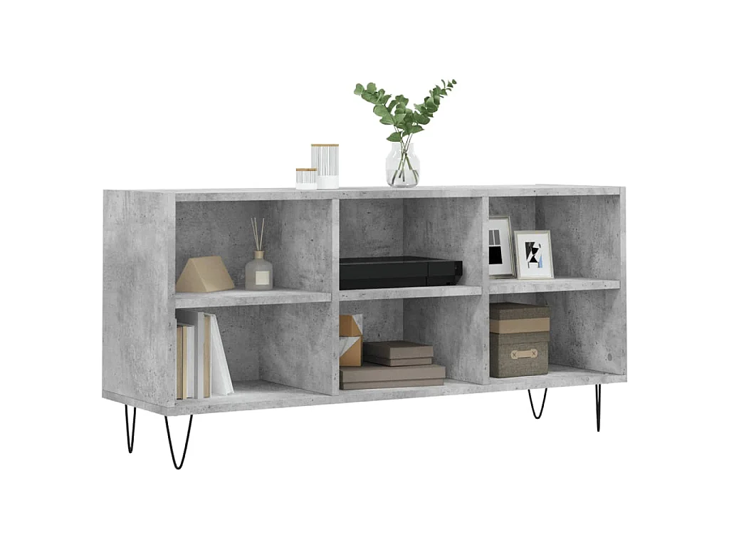 Tv-meubel 103,5x30x50 cm bewerkt hout betongrijs