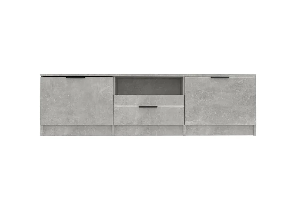 Meuble TV gris béton 140x35x40 cm bois d'ingénierie