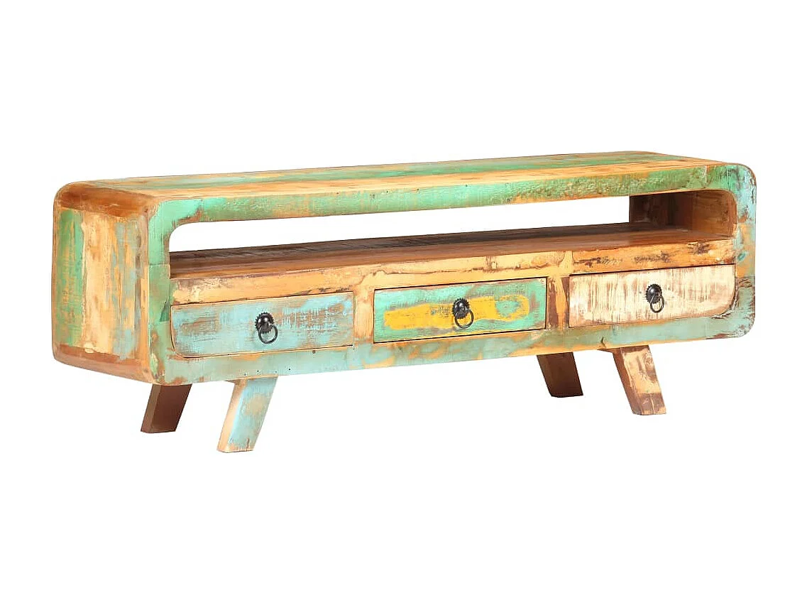 Meuble TV 117x30x41 cm Bois de récupération massif