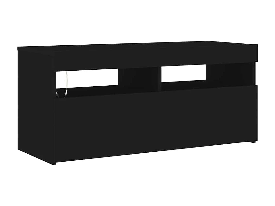 Meuble TV avec lumières LED noir 90x35x40 cm