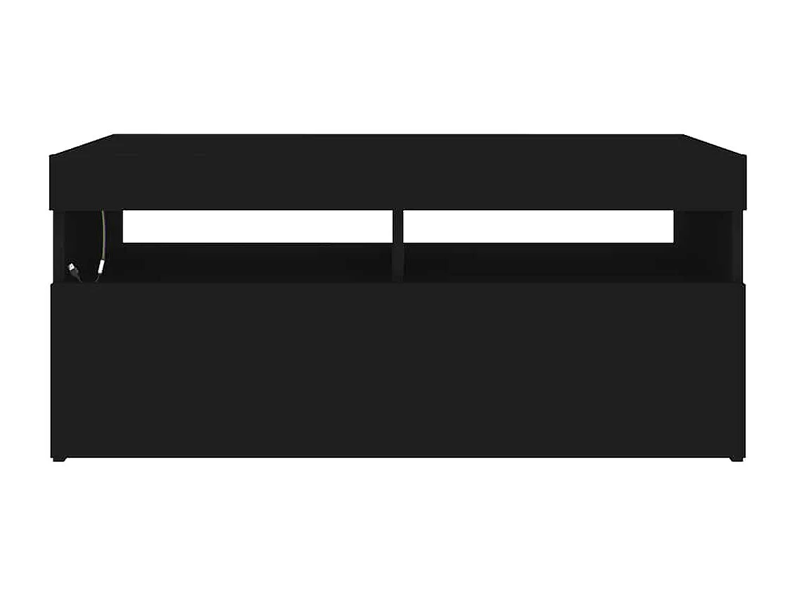 Meuble TV avec lumières LED noir 90x35x40 cm