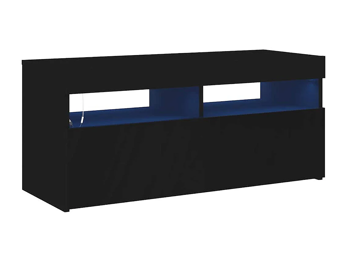 Meuble TV avec lumières LED noir 90x35x40 cm