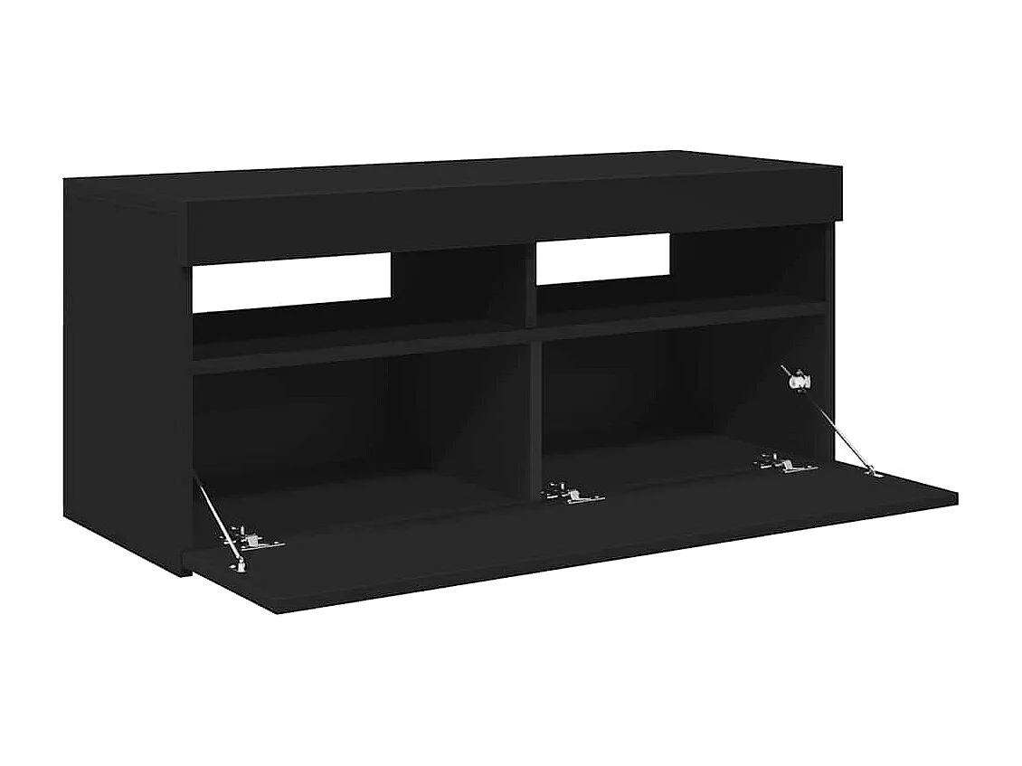 Meuble TV avec lumières LED noir 90x35x40 cm