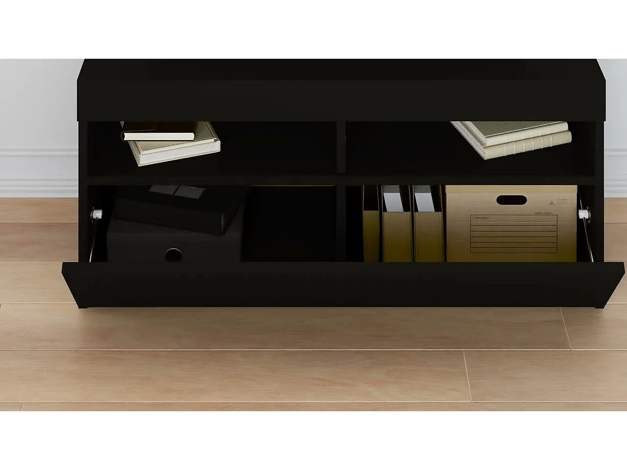 Meuble TV avec lumières LED noir 90x35x40 cm