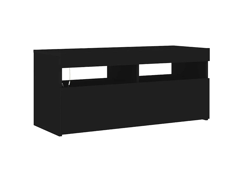 Meuble TV avec lumières LED noir 90x35x40 cm