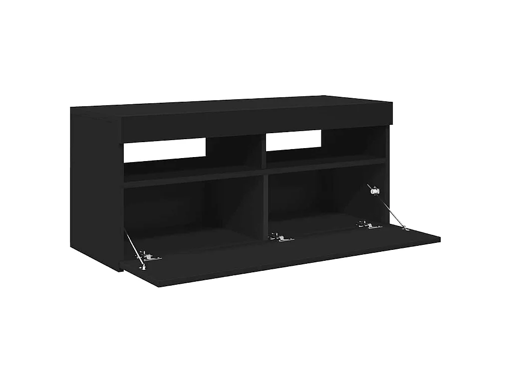 Meuble TV avec lumières LED noir 90x35x40 cm